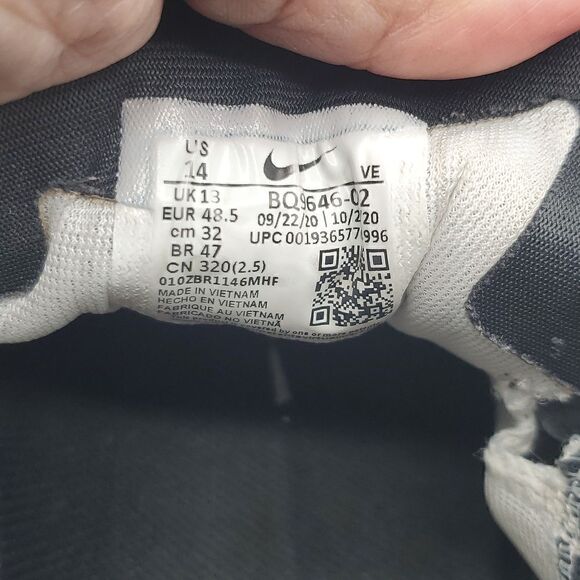 Nike Air Zoom Pegasus Running Jogging Shoes Men's Black/White Size 14 - Picture 8 of 17